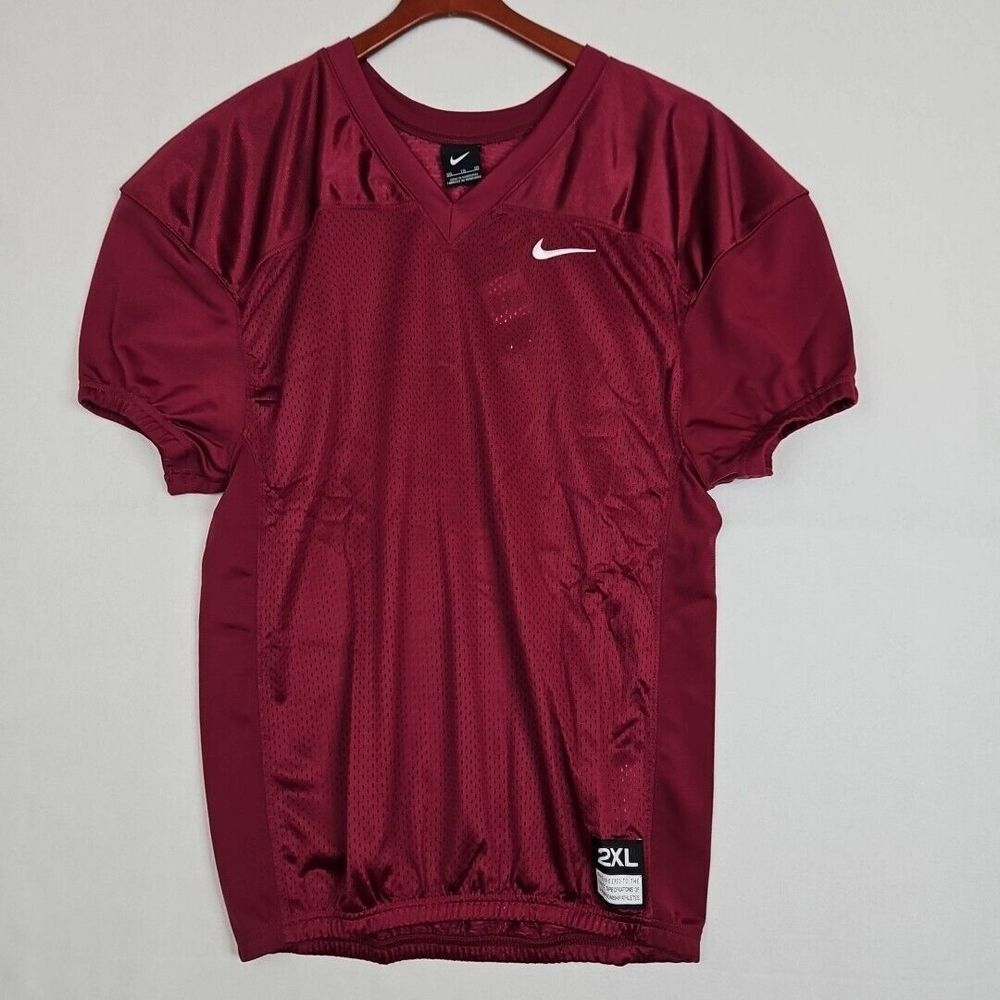Nike Youth Stock Football Vented Jersey Maroon 908727-610 Boys Size 2XL New